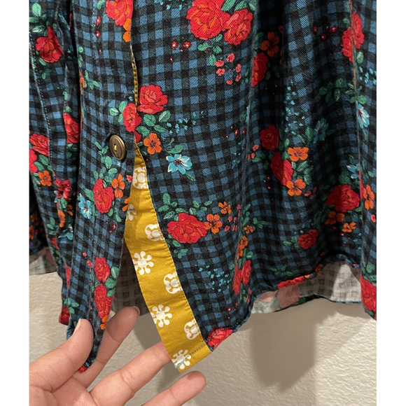 MATILDA JANE Fa La La Gingham Floral Shirt Mini Dress - Picture 6 of 10